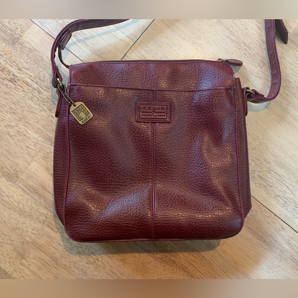Relic Vintage Deep Red Leather Crossbody Bag